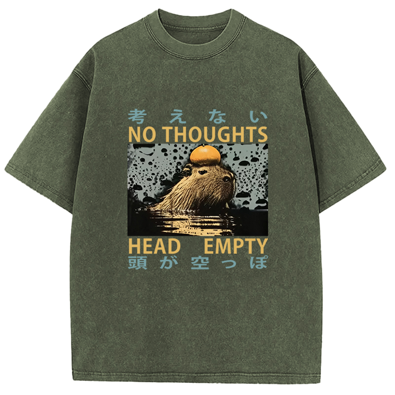 Tokyocanvas No Thoughts Head Empty Washed T-Shirt