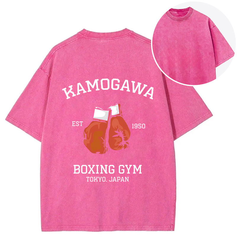 Tokyocanvas Retro Boxing Gloves Manga Anime Back Washed T-Shirt