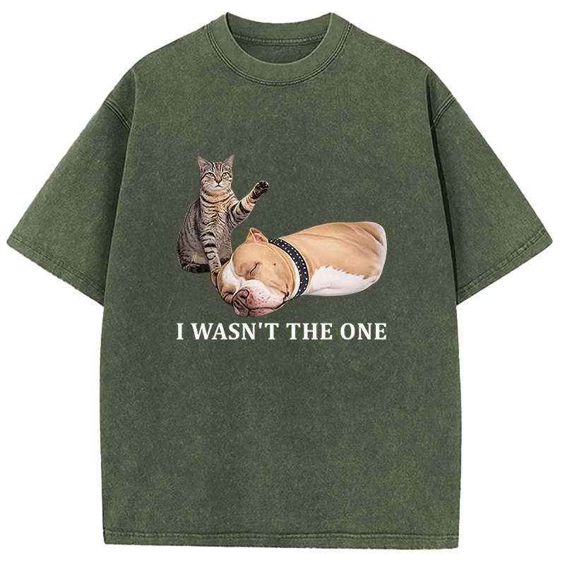Tokyocanvas Funny Cat And Dog Washed T-Shirt