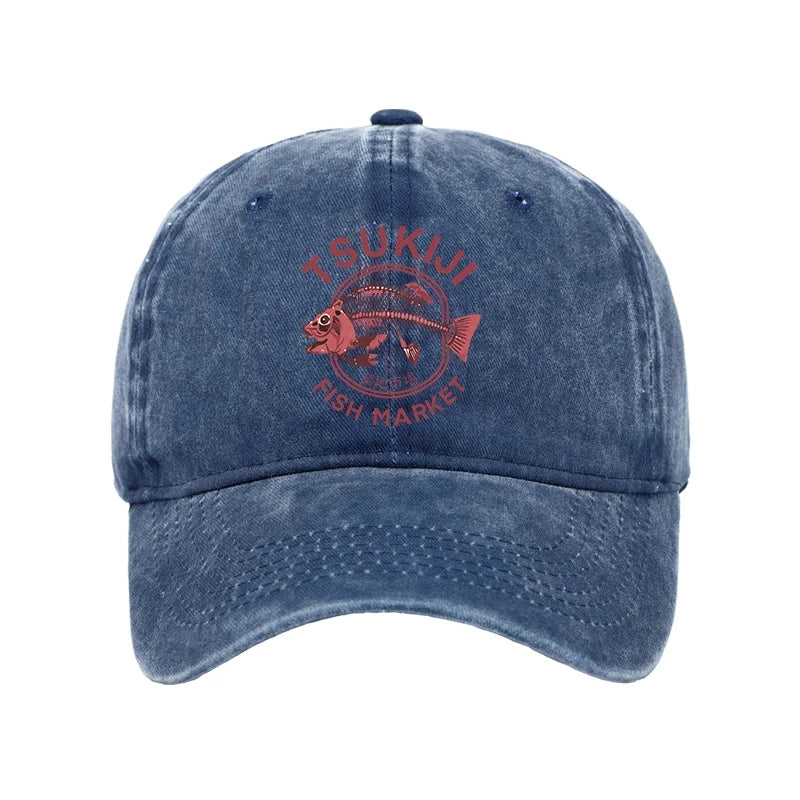 Tokyocanvas Tokyo Tsukiji Fish Market Vintage Japan Washed Cap