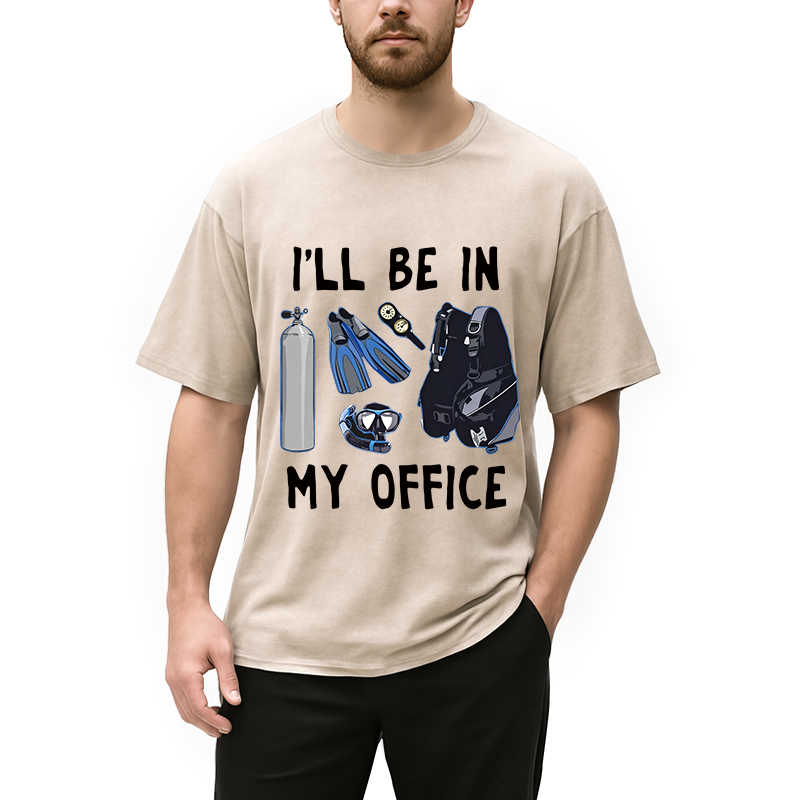 Tokyocanvas I'll be in My Office Scuba Diving Washed T-Shirt