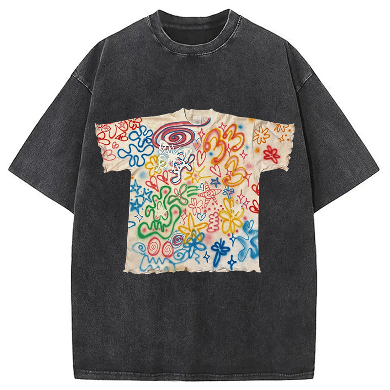 Tokyocanvas Graffiti Art Shirt Of Washed T-Shirt