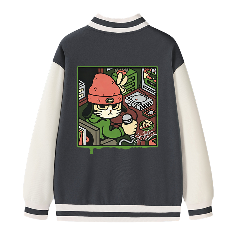 Tokyocanvas Rapper Cat Varsity Jacket