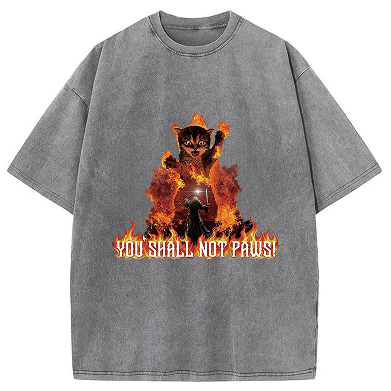 Tokyocanvas You Shall Not Paws! Washed T-Shirt