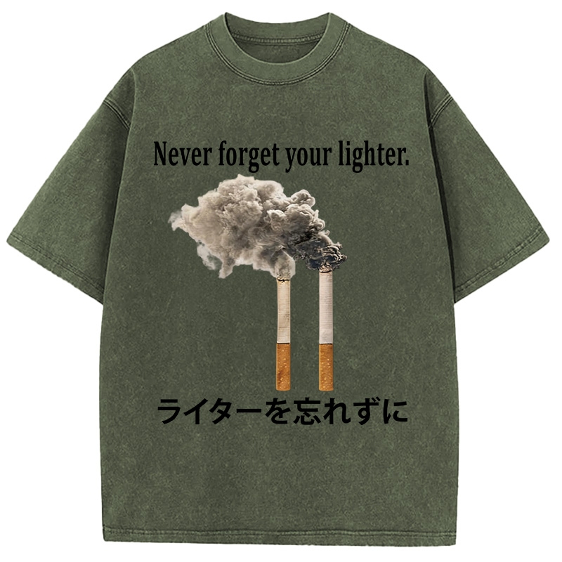 Tokyocanvas Never Forget Your Lighter Washed T-Shirt