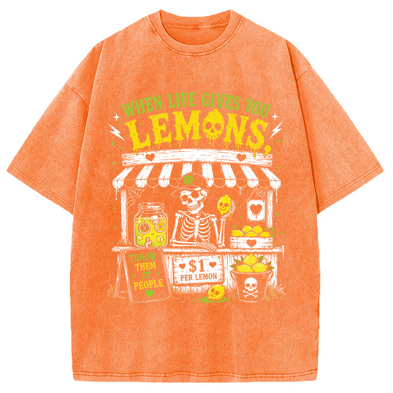 Tokyocanvas	 When Life Gives You Lemons DTG Printing Washed T-Shirt