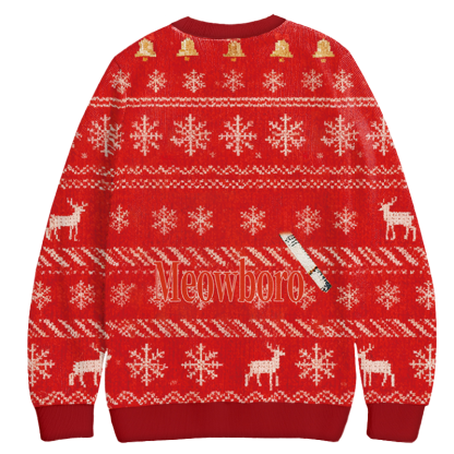 Tokyocanvas Red Custom Cigarette Christmas Ugly Sweatshirt