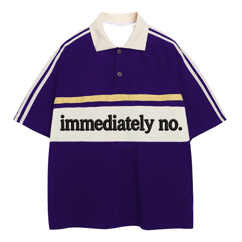 Tokyocanvas Immediately No Polo Embroidered T-Shirt