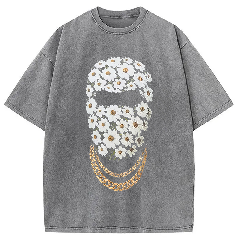 Tokyocanvas Daisy Mask Washed T-Shirt