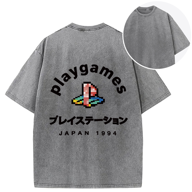 Tokyocanvas Play Games Japan Back Washed T-Shirt