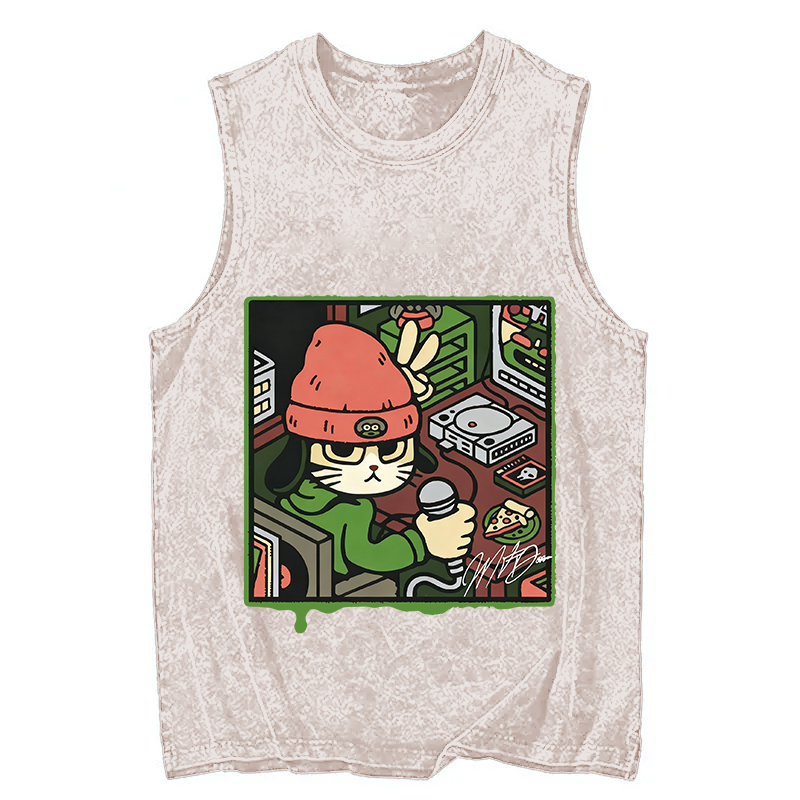Tokyocanvas Rapper Cat Washed Tank