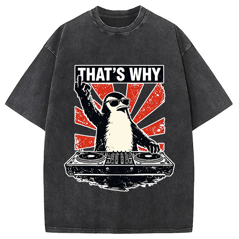 Tokyocanvas That's Why Penguin DJ Washed T-Shirt