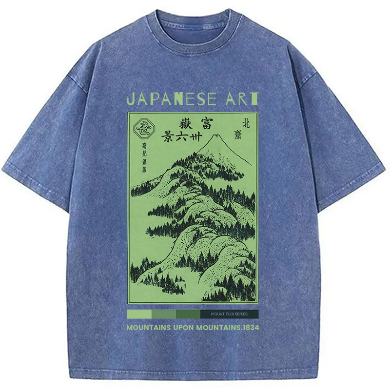 Tokyocanvas 36 Views of Mount Fuji Washed T-Shirt
