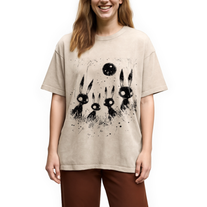 Tokyocanvas Weirdcore Bunny Washed T-Shirt