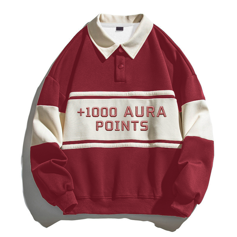 Tokyocanvas Plus 1000 Aura points Polo Embroidered Sweatshirt