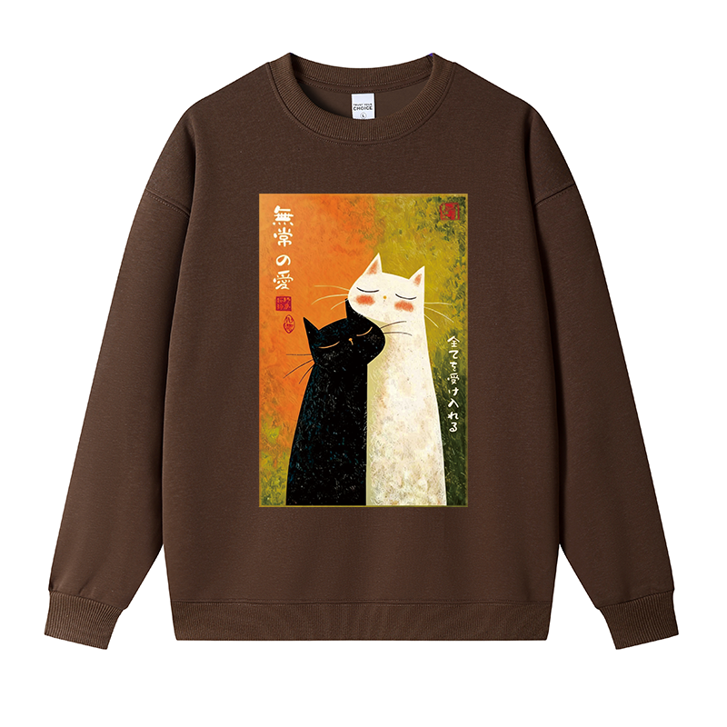Tokyocanvas All Embraced by Transient Love Fleece Lined Sweatshirt
