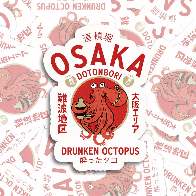 Tokyocanvas Drunken Octopus Japan Sticker