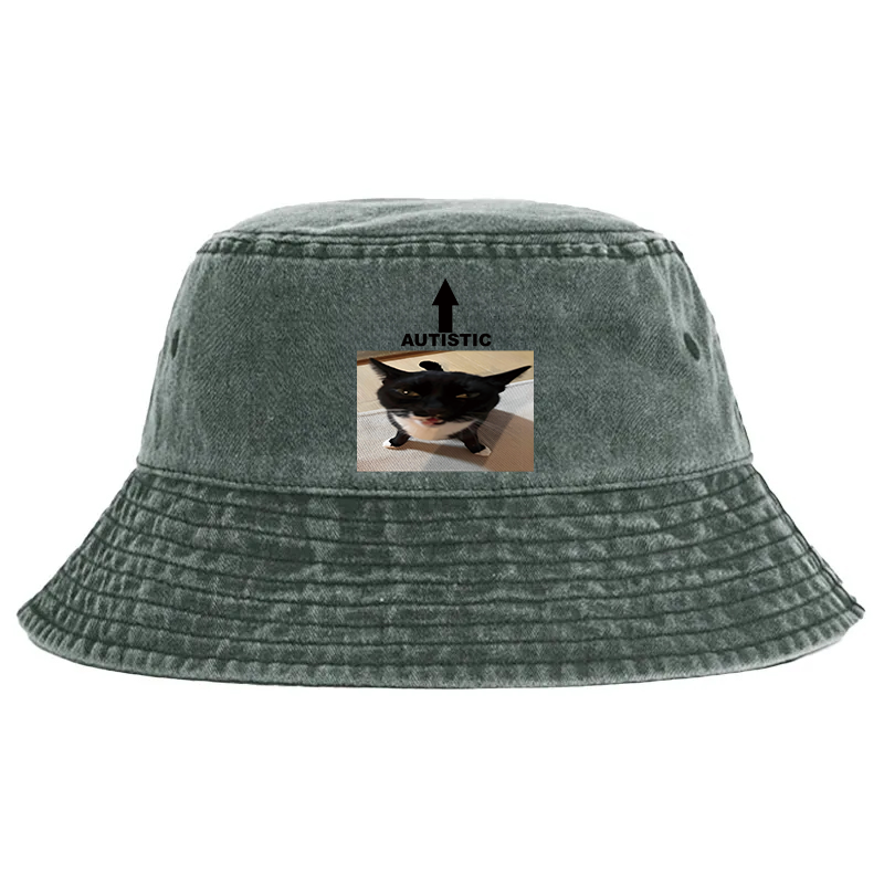 Tokyocanvas Autistic Cat Washed Bucket Hat