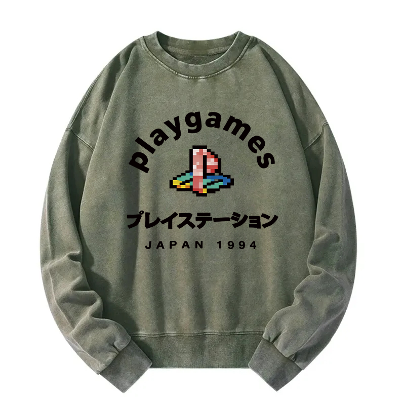 Tokyocanvas Play Games Japan Washed Sweatshirt