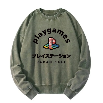 Tokyocanvas Play Games Japan Washed Sweatshirt