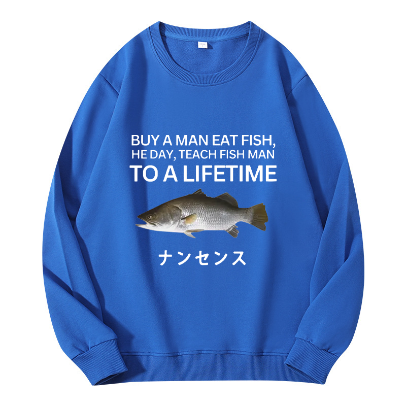 Tokyocanvas Buy a Man Eat Fish Classic Sweatshirt