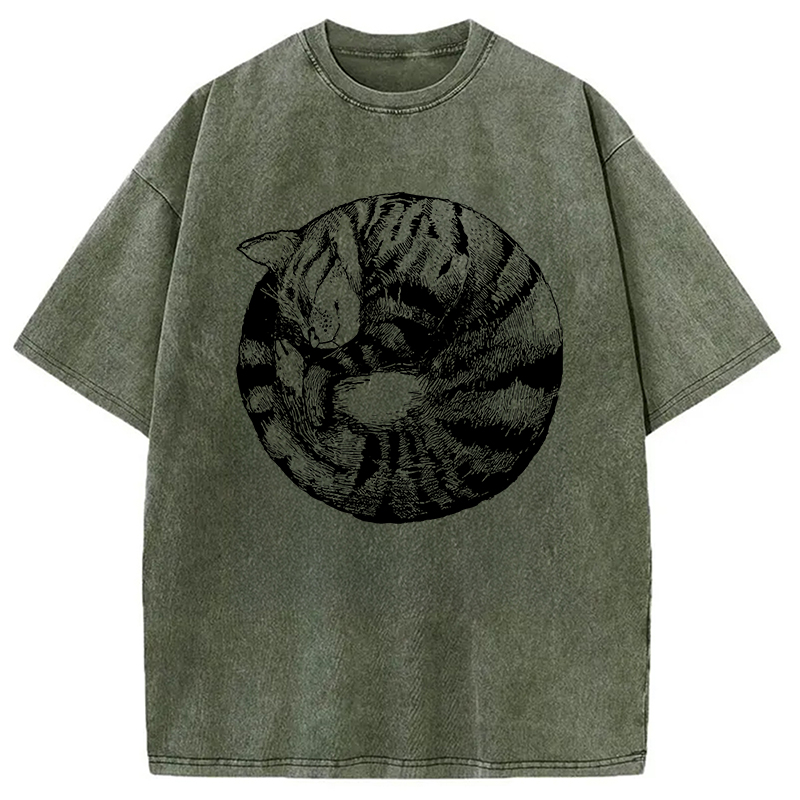 Tokyocanvas A Plate Of Cat Washed T-Shirt