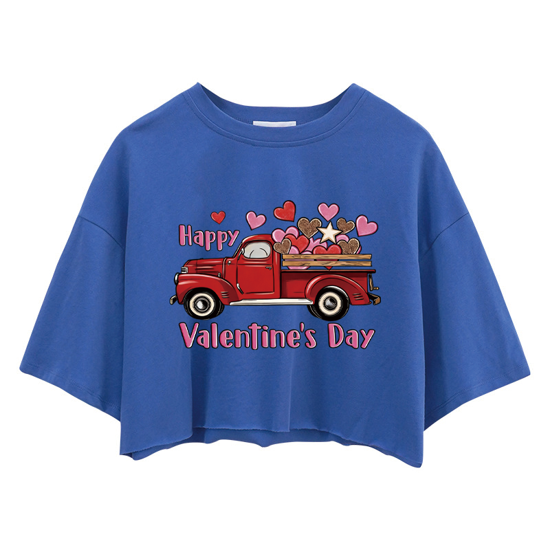 Tokyocanvas Happy Valentine's Day Truck Crop Top