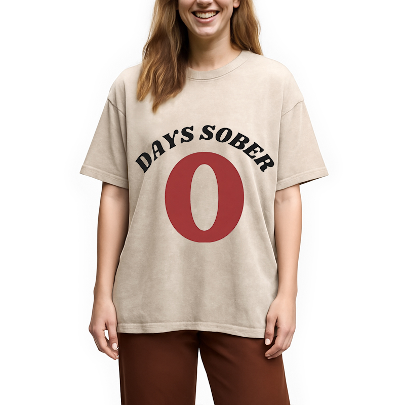 Tokyocanvas 0 Days Sober Washed T-Shirt