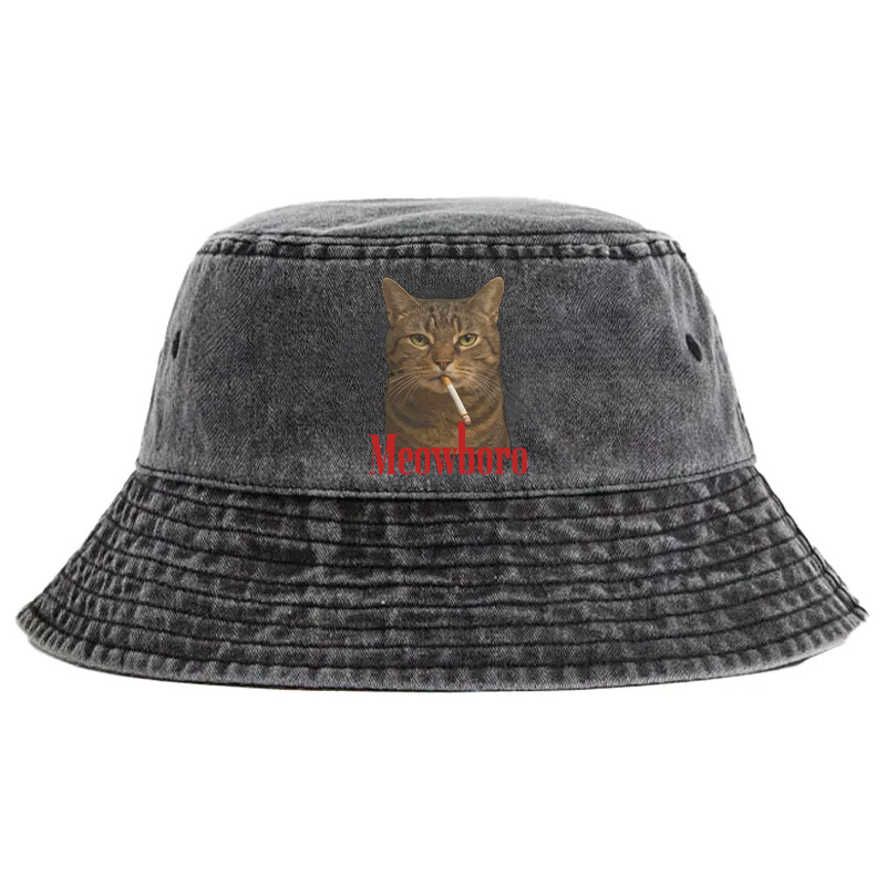 Tokyocanvas Funny Realistic Cat Meme Washed Bucket Hat