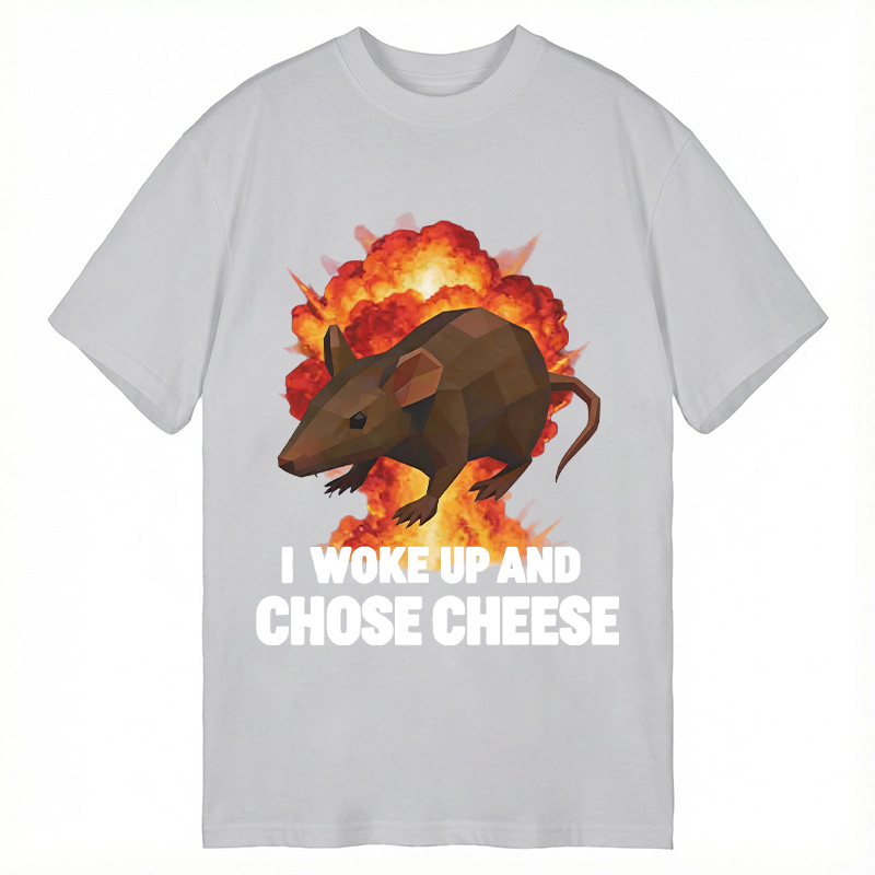 Tokyocanvas Woke Up and Chose Cheese Funny Rat Meme Classic T-Shirt