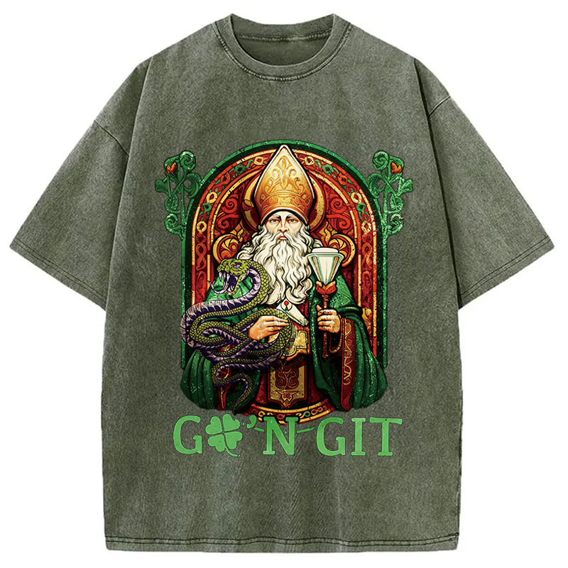Tokyocanvas Vintage Go'n Git St Patrick Washed T-Shirt