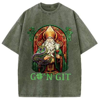 Tokyocanvas Vintage Go'n Git St Patrick Washed T-Shirt