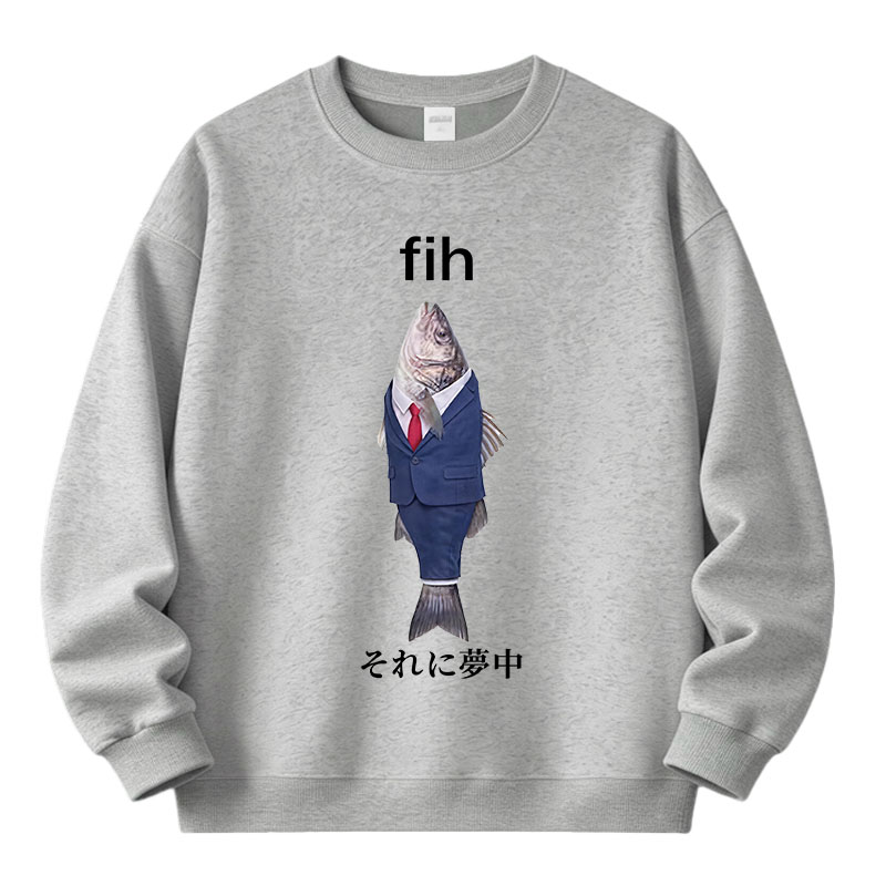 Tokyocanvas Stupid Fih Fleece Lined Sweatshirt