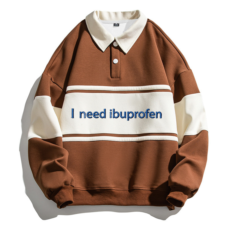 Tokyocanvas I Need Ibuprofen Polo Embroidered Sweatshirt