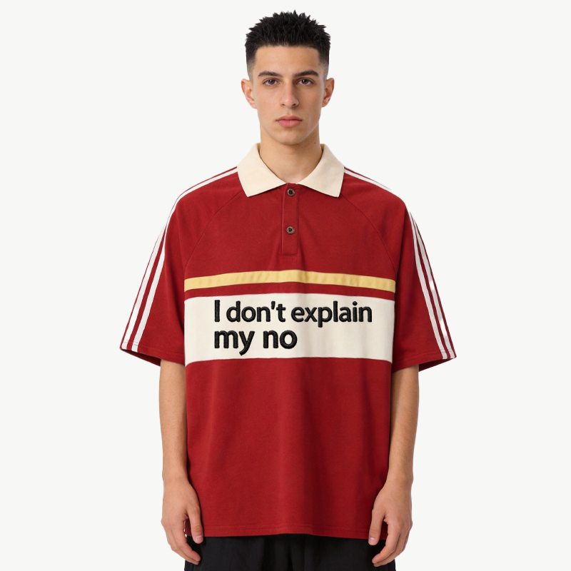 Tokyocanvas I Don't Explain My No Polo Embroidered T-Shirt