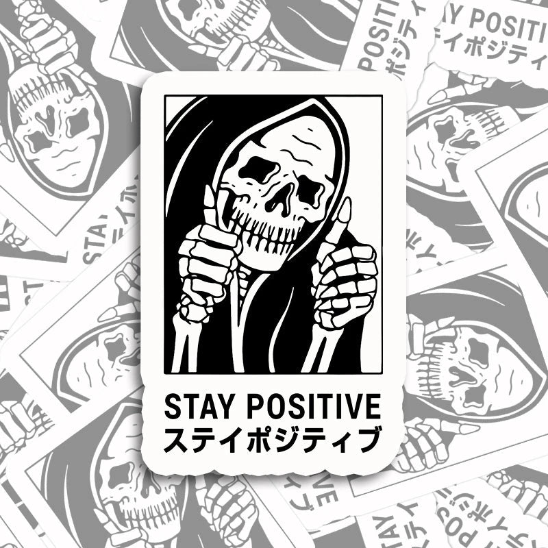 Tokyocanvas Stay Positive Skeleton Sticker