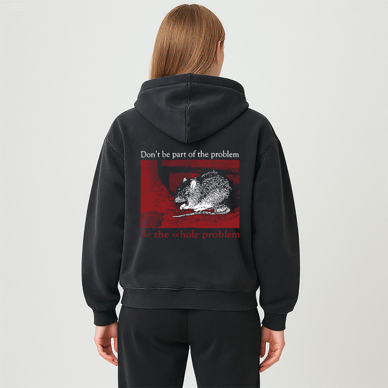 Tokyocanvas Don't Be Part of the Problem Washed Zip Hoodie