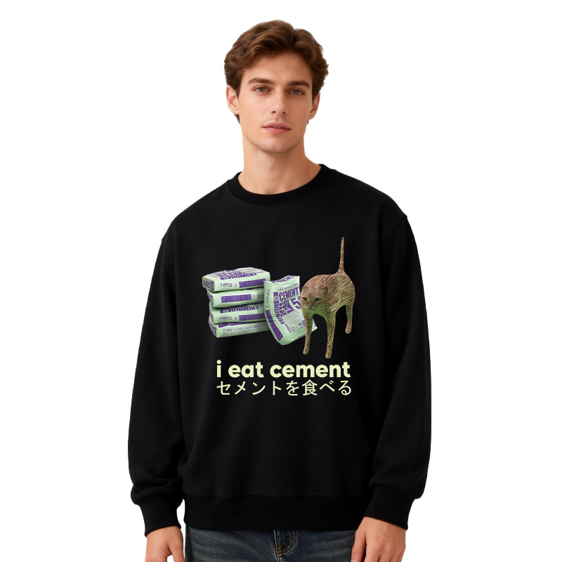Tokyocanvas Funny Internet Cement Cat Classic Sweatshirt