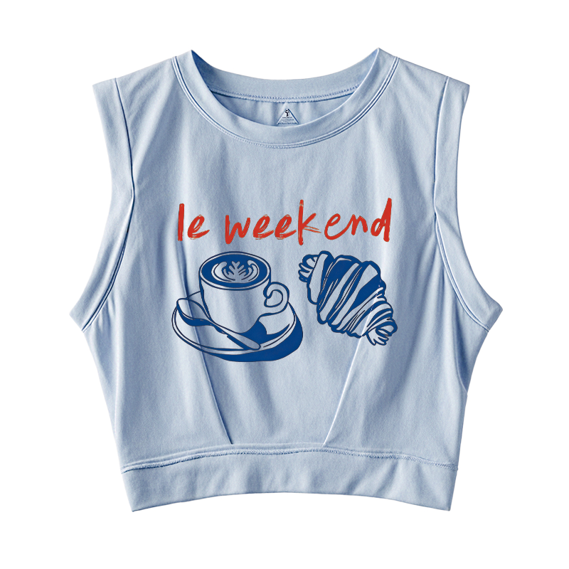 Tokyocanvas Retro Weekend Sleeveless Crop Top