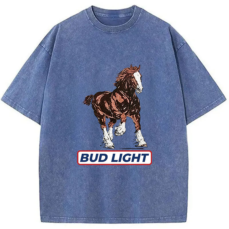 Tokyocanvas Bud Light Horse Washed T-Shirt