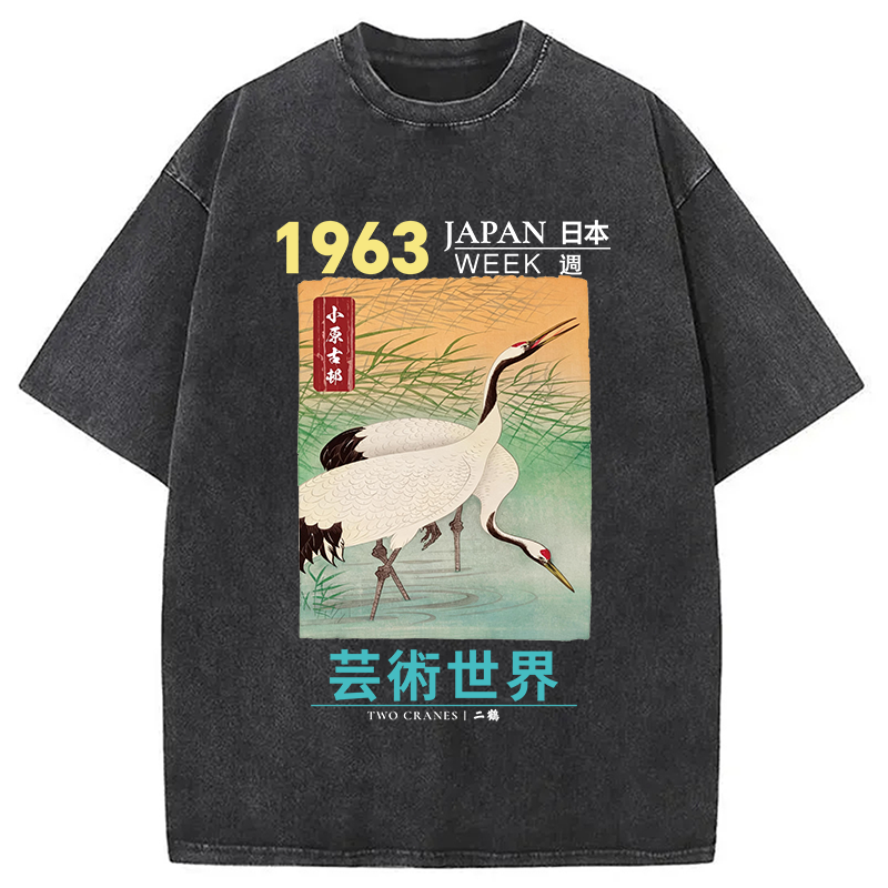 Tokyocanvas Two Cranes Washed T-Shirt