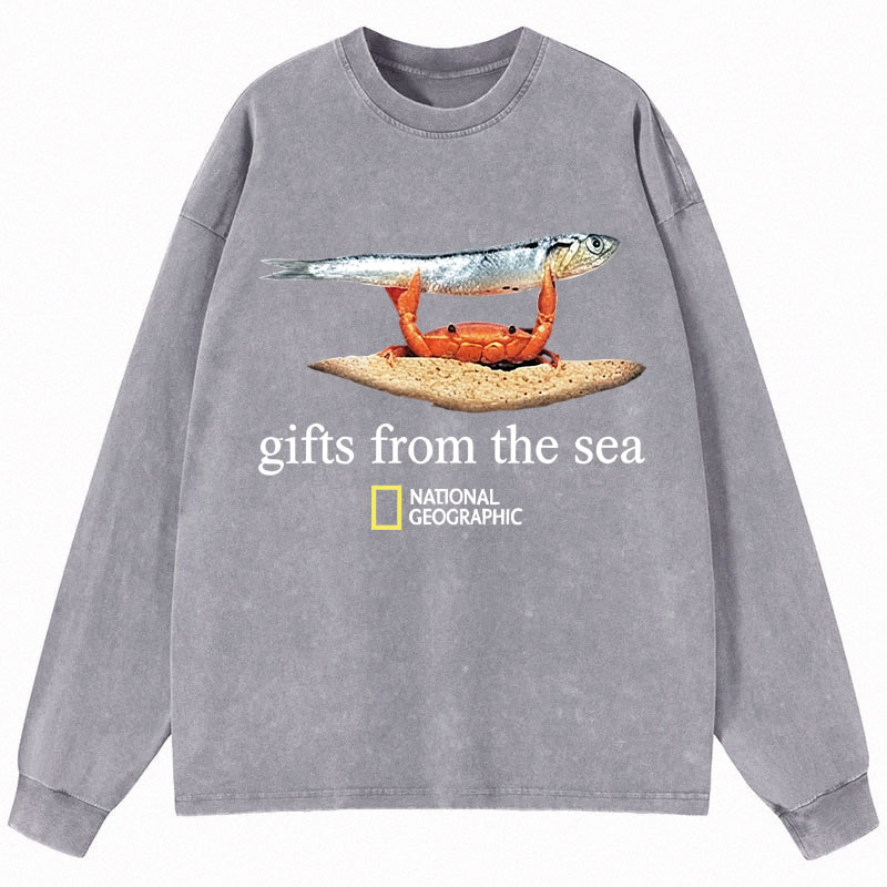 Tokyocanvas Gifts From The Sea Long Sleeve Washed T-Shirt