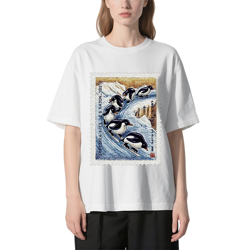 Tokyocanvas Gliding Penguin Stamp Classic T-Shirt