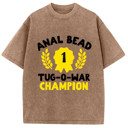 Tokyocanvas Bead Tug O War Champion Funny Washed T-Shirt