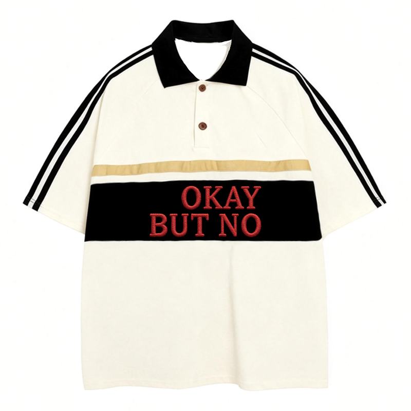Tokyocanvas Okay But No Polo Embroidered T-Shirt