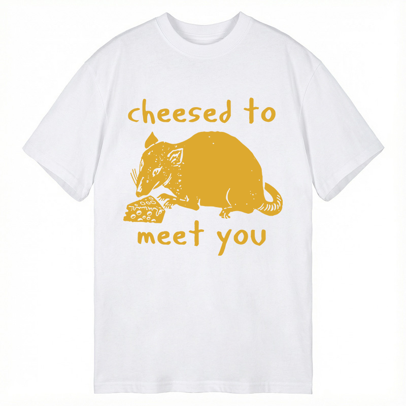 Tokyocanvas Cheesed To Meet You Funny Rat Meme Classic T-Shirt