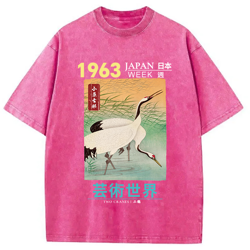 Tokyocanvas Two Cranes Washed T-Shirt