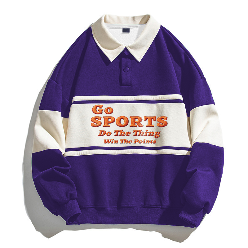 Tokyocanvas Go Sports Do Thing Win The Points Polo Embroidered Sweatshirt