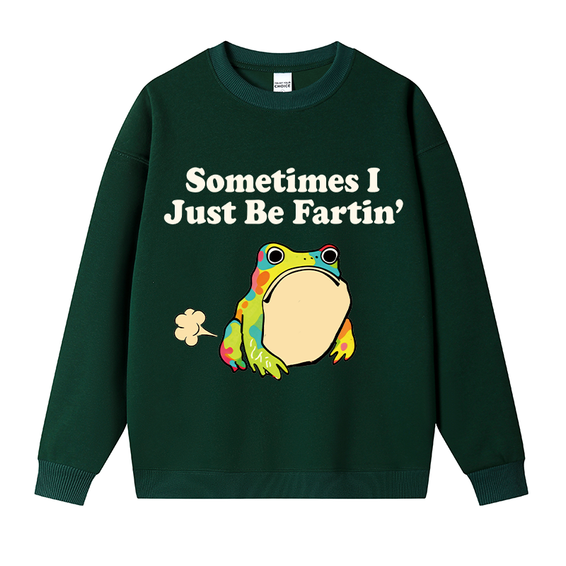 Tokyocanvas Farting Frog Fleece Lined Sweatshirt