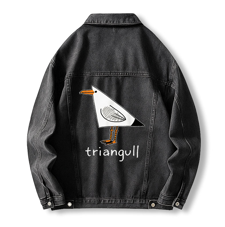 Tokyocanvas Triangull Triangle Seagull Bird Jean Jackets